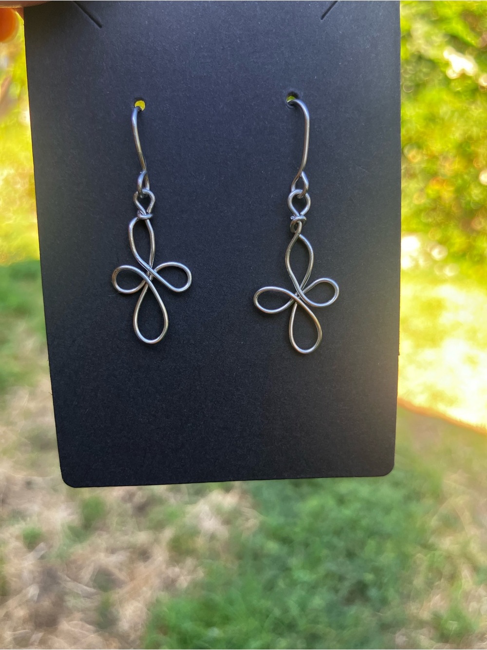 Stainless Steel Celtic Cross Dangle Earrings